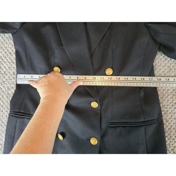 PENDLETON Vintage Double Breasted Blazer Jacket 100% Virgin Wool Black Career - Picture 7 of 13